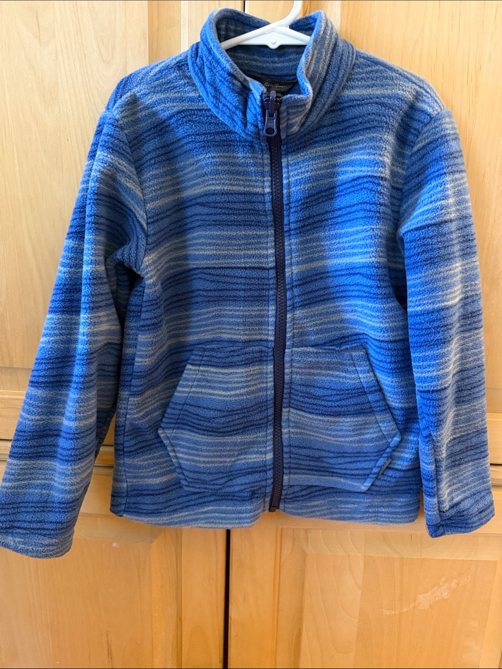 Eddie Bauer Blue Striped Kids Fleece Zip Jacket